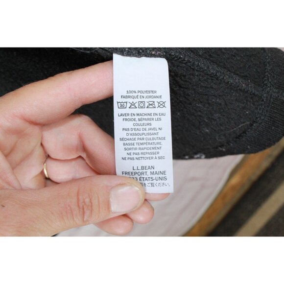 LL Bean Sweater Fleece Coat Classic Black Size M - Picture 9 of 10